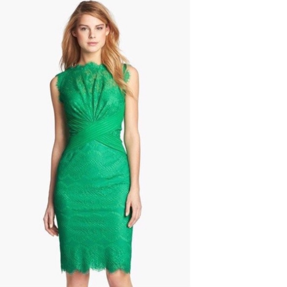 Tadashi Shoji Green Lace Dress